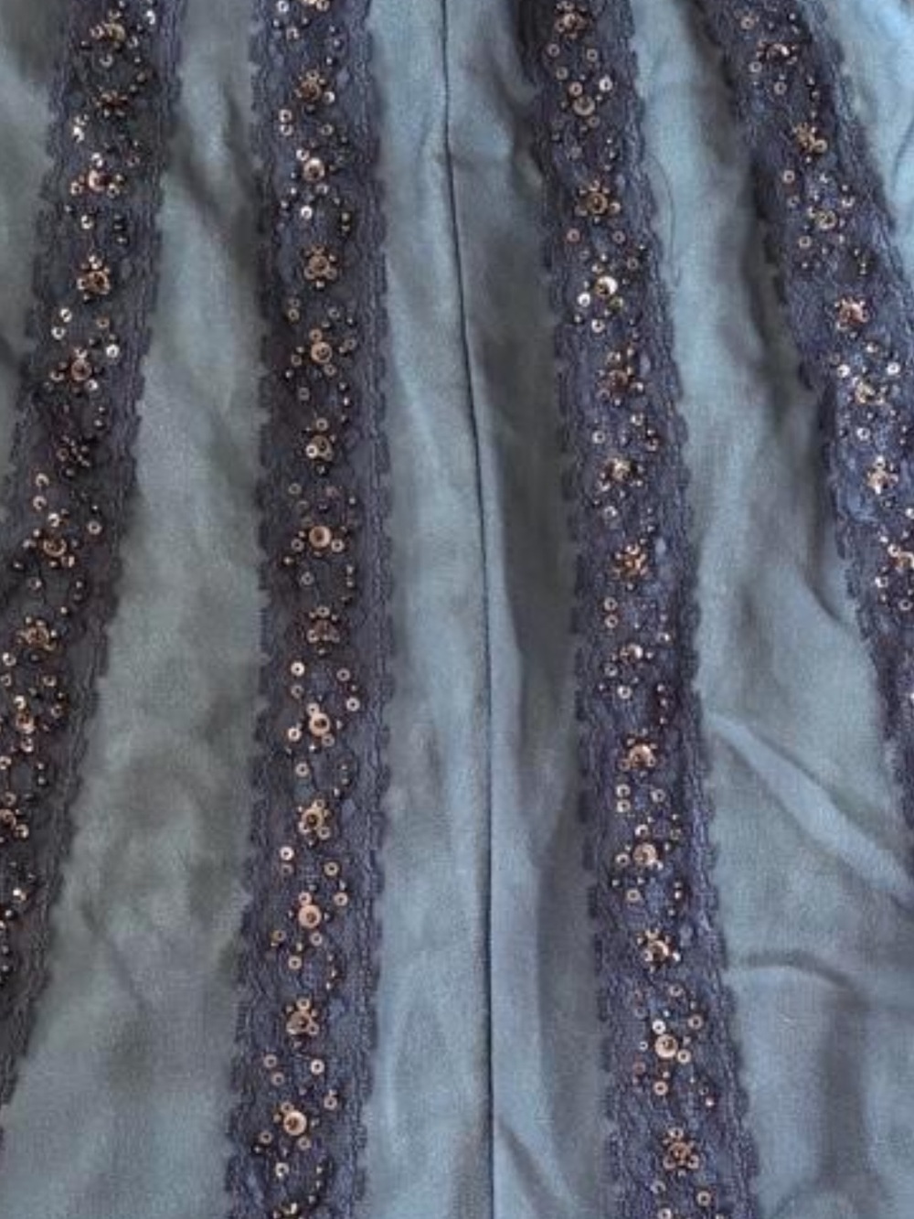 Rare Mandalay 100% Silk Beaded Sequin Midi Skirt 1 of 1 Y2K - Picture 6 of 7